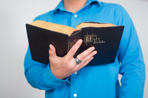 man reading Bible 