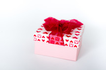 A wrapped Valentine's gift.