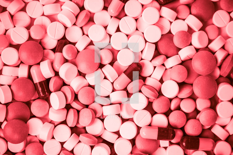 pink pills background 