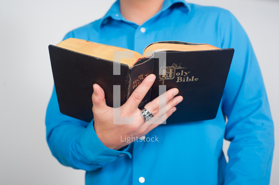 man reading Bible 
