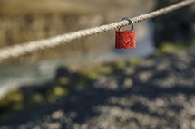 padlock on a rope 