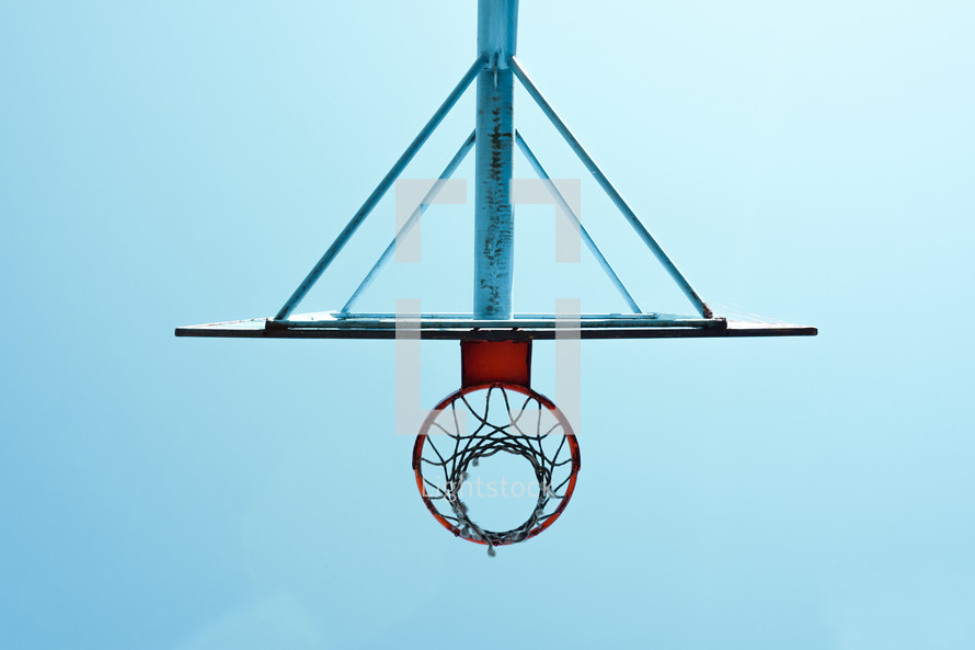 old abandoned street basketball hoop sports equipment