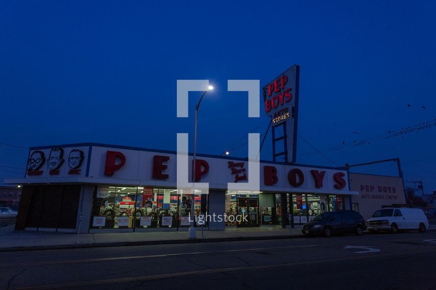 Pep Boys shop in small town
