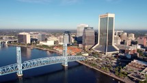 Aerial view of john t. alsop jr. bridge in jacksonville, florida 4k drone shot	