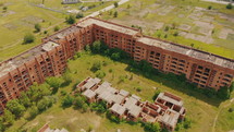  Flying above old abandoned construction