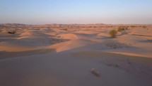 Aerial of sand dunes in a desert wilderness