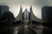 Modern Church. Brutalist architecture