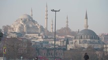 İstanbul Türkiye Old City Cityscape and Suleymaniye Süleymaniye Camii Mosque from Galata Köprüsü Bridge Istanbul, Turkey