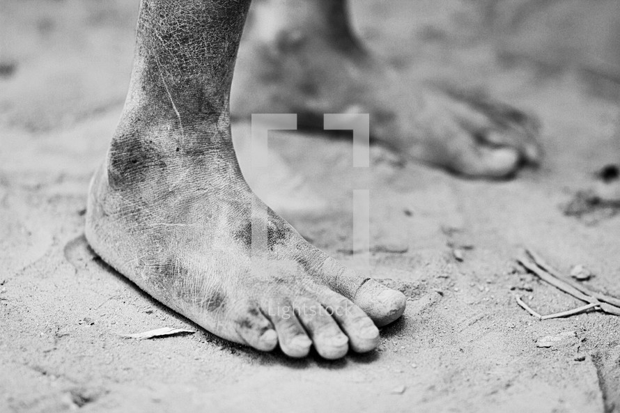 bare feet in the soil
