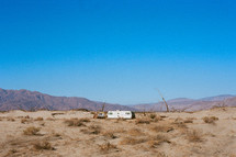 RV in desert sands 