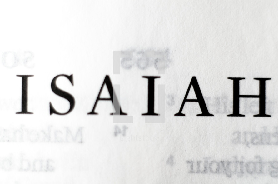 Title of the book of Isaiah up close