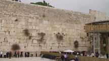 The wailling wall at the old city of Jerusalem in Israel