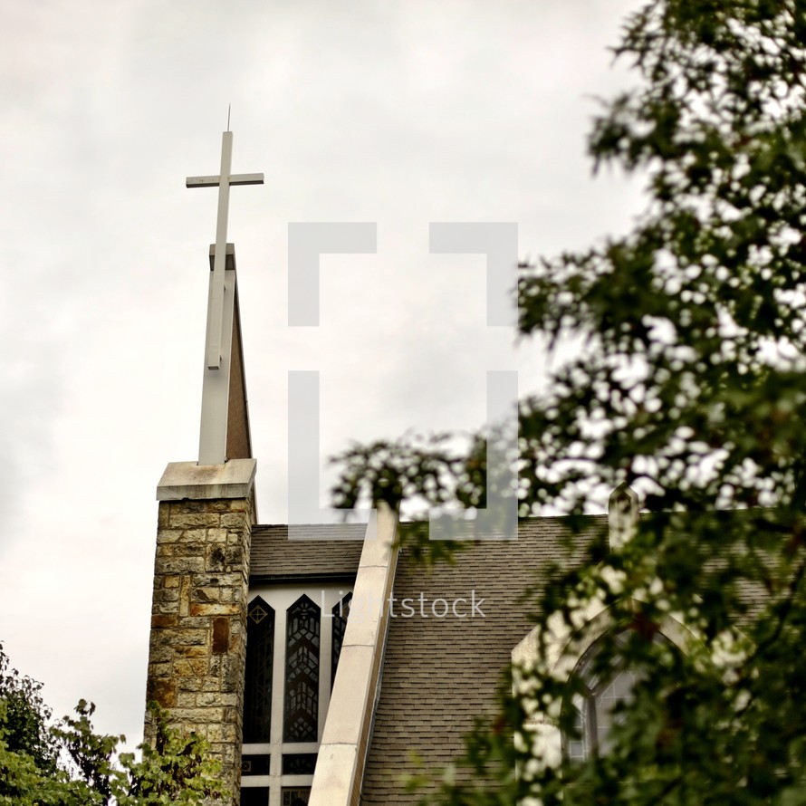 Cross on church top