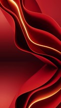 Abstract red curve geometry background, 3d rendering.