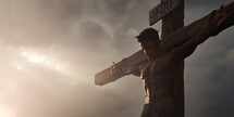 muscular Jesus on the cross 