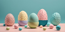 Colorful AI art of Easter eggs. 
