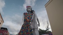Skeletons and Skulls Display Line The Streets during Day of The Dead Dia de Los Muertos Festival in Oaxaca de Juarez, Mexico