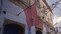 Moroccan Flag at Chefchaouen Chaouen The Blue Pearl City Morocco