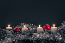 Christmas candles and garland 