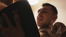 Man reading his bible