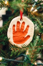 handprint Christmas ornament keepsake 