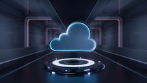 Cloud with technology background, 3d rendering.
