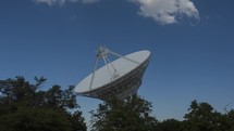 Timelapse of a radio telescope dish scanning the sky
