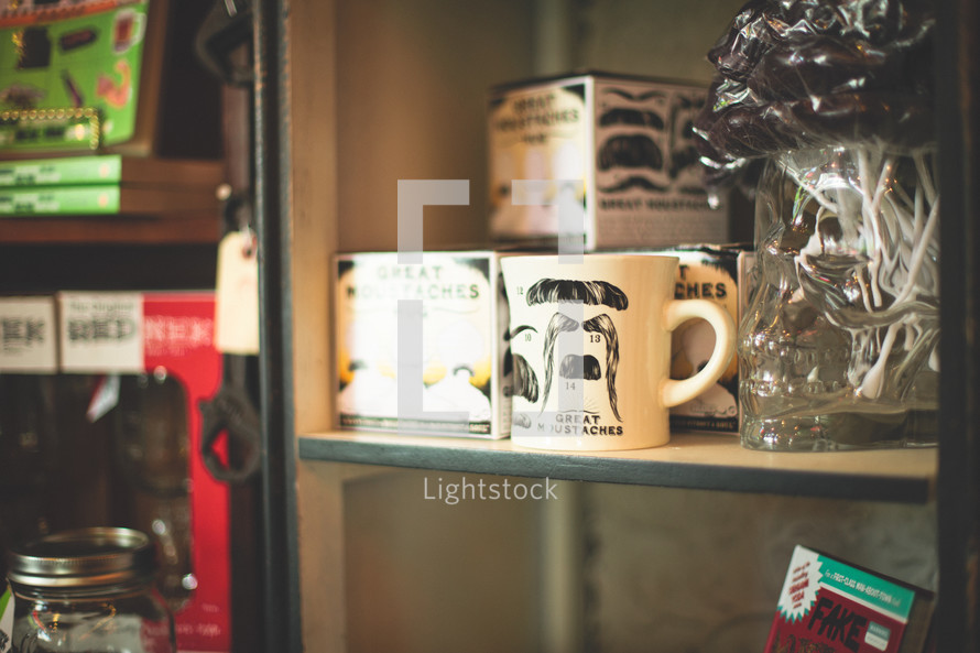 items on a shelf at a general store 