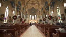 Savannah, Georgia, USA - The Cathedral Basilica of St. John the Baptist Interior Time Lapse