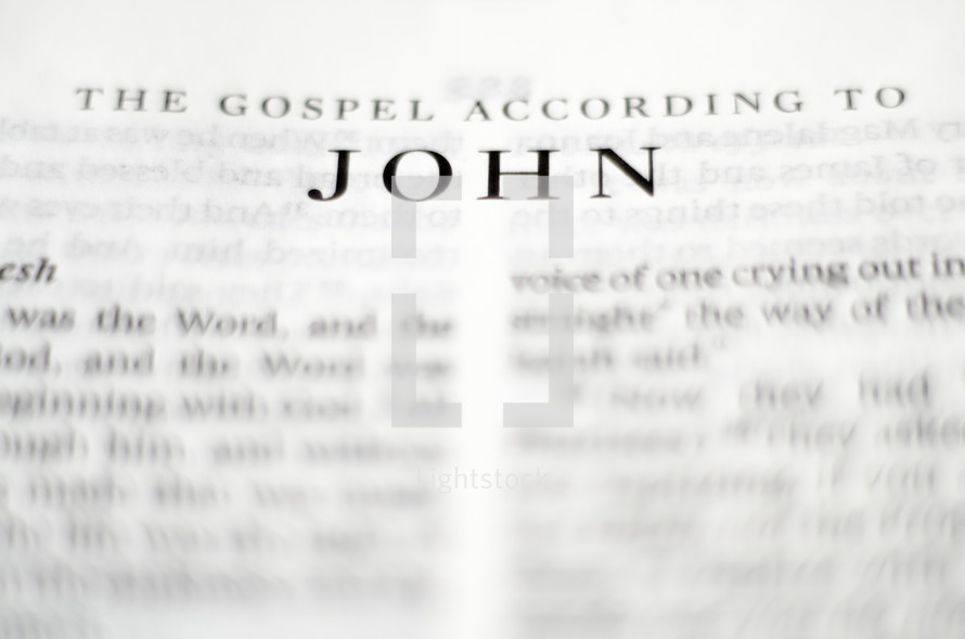 Title of the book of John up close