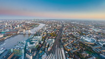 Central London aerial view time lapse