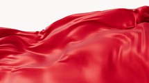 Flowing red wave cloth background, 3d rendering.
