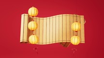 Retro Chinese acient bamboo slip, 3d rendering.
