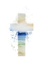watercolor painted cross