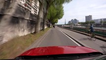 A pov timelapse of driving cityscape. 