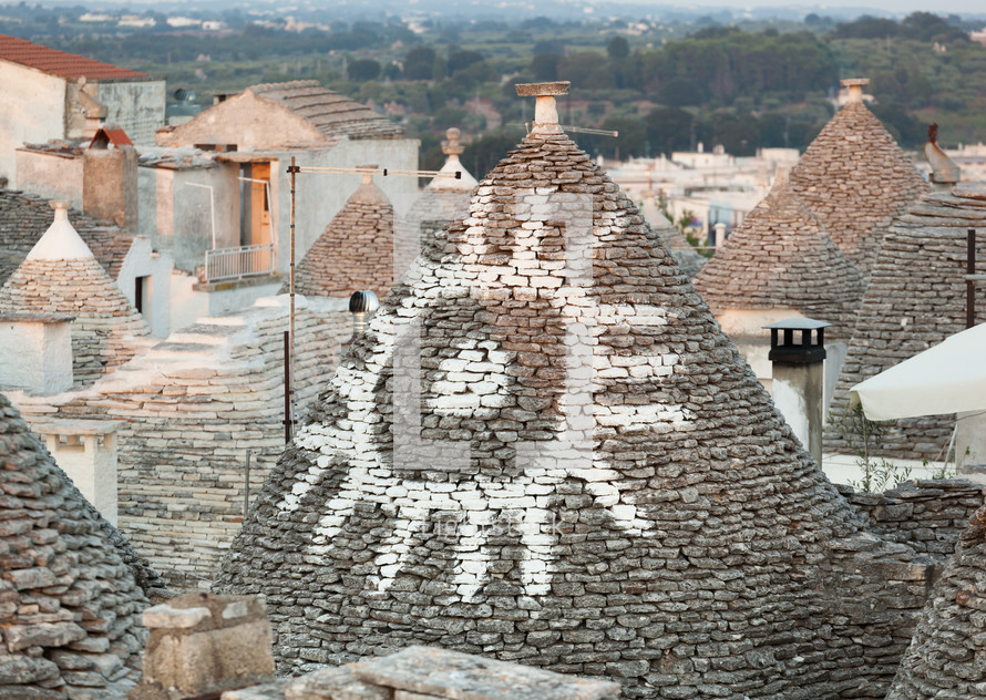 Trulli, the typical old houses in Alberobello in Puglia, Italy.