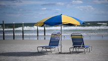 chairs on a beach 