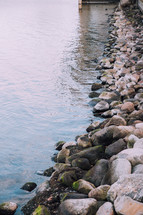 rocks along a shore in Copenhagen 