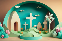 Easter Background with Crosses