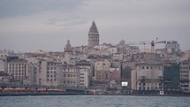 İstanbul Türkiye Old City Cityscape and Galata Kulesi Tower from Galata Köprüsü Bridge Istanbul, Turkey