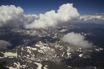 Aerial view of a mountain range