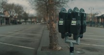parking meters and empty streets 