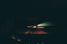 a road trip at night 