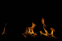 Fire isolated on black