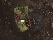 Camping gear - backpack and camera 