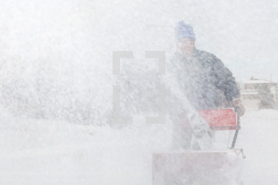 snow blowing in a blizzard