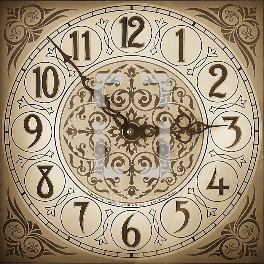 An ornate clock face.