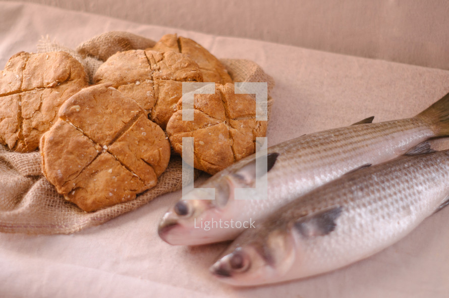 bread and fish. 