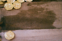 Gold coins. 