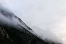 fog over a mountainside 